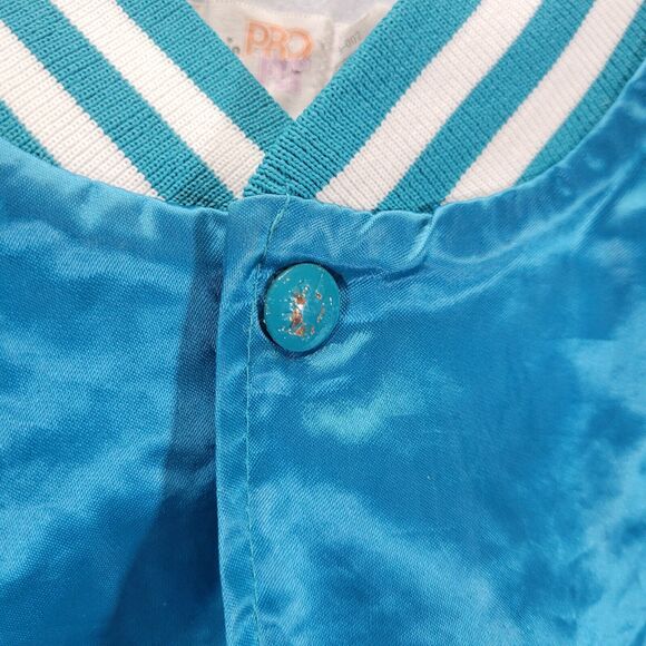 RARE VINTAGE KING LOUIE NEW MEXICO POST MASTER TEAL SATIN BOMBER JACKET SIZE XL - Picture 4 of 9